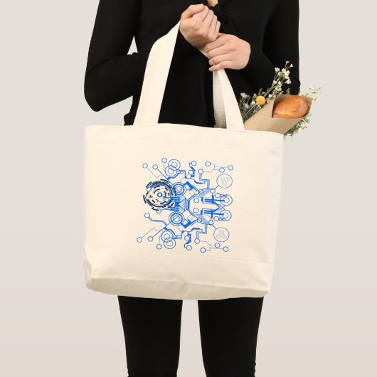 lichtblauw stroomschema grote tote bag (Voorkant (product))