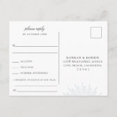 Lichtblauw Sunburst Bruiloft RSVP Song Aanvraag Uitnodiging Briefkaart (Achterkant)