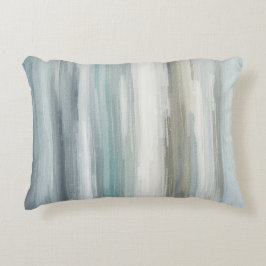 Lichtblauw Teal Grijs Bruin Abstracte Streep Accent Kussen