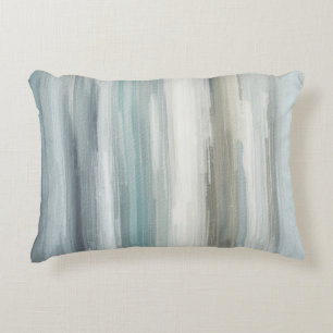 Lichtblauw Teal Grijs Bruin Abstracte Streep Accent Kussen