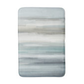 Lichtblauw Teal Grijs Bruin Abstracte Streep Badmat (Voorkant Verticaal)