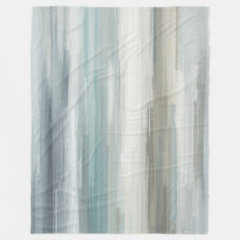 Lichtblauw Teal Grijs Bruin Abstracte Streep Fleece Deken