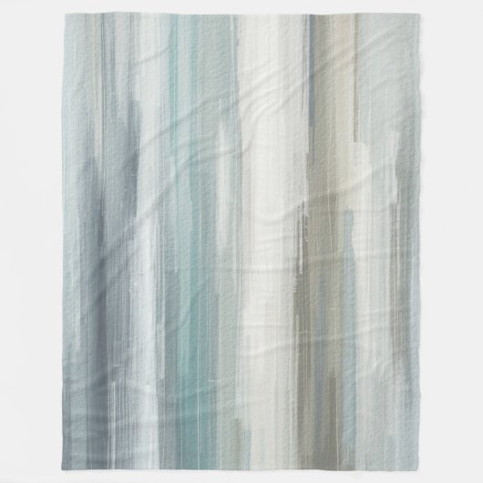 Lichtblauw Teal Grijs Bruin Abstracte Streep Fleece Deken (Voorkant)