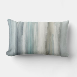 Lichtblauw Teal Grijs Bruin Abstracte Streep Kussen