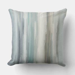 Lichtblauw Teal Grijs Bruin Abstracte Streep Kussen