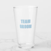 Lichtblauw Team Bruidegom Bachelorfeest Glas (Voorkant)