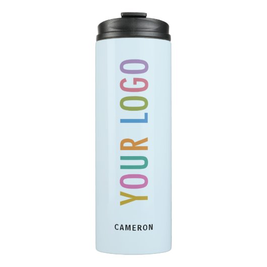 Lichtblauw Thermische Waterfles Bedrijf Logo 12 oz Thermosbeker (Voorkant)