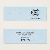 Lichtblauw Toevoegen Logo Stud Oorbel Display Kaar Mini Visitekaartjes (Voorkant /achterkant)