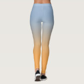 Lichtblauw tot Oranje gradiënt Elegant Monogram Leggings (Achterkant)