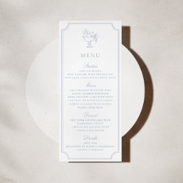 Lichtblauw Trouwnmenu met Dubbele Frame Kaart