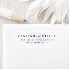 Lichtblauw Tweelletter Monogram Naam Retouradres Etiket