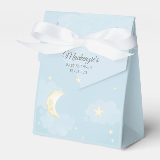Lichtblauw Twinkle Little Star Sky Baby shower Bedankdoosjes (Voorkant Zijde)