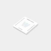 Lichtblauw Typografie Monogram Naam Adres Post-it® Notes (Schuin)