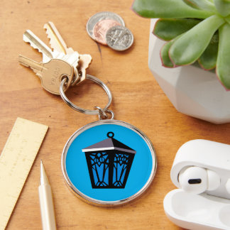 Lichtblauw Uil Lantaarn Sleutelhanger