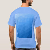 Lichtblauw verloop geometrisch maaspatroon t-shirt (Achterkant)