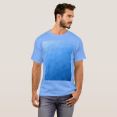 Lichtblauw verloop geometrisch maaspatroon t-shirt (Voorkant volledig)
