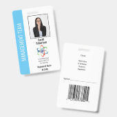 Lichtblauw Verticaal een Strip Security ID Medewer Badge (Front & Back)