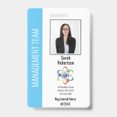 Lichtblauw Verticaal een Strip Security ID Medewer Badge (Front)