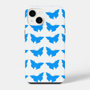 Lichtblauw Vet Mod Vlinders iPhone 14 Hoesje