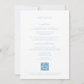 Lichtblauw Victoriaans Lijst bruiloft Kaart (Achterkant)