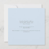 Lichtblauw vierkant Baby shower Kaart (Achterkant)