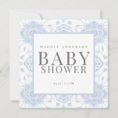 Lichtblauw vierkant Baby shower Kaart (Voorkant)