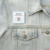 Lichtblauw Vierkante Naam Badge Logo Pin of Magnet (In situ)