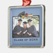 Lichtblauw Voeg uw foto toe / Jaar Afstuderen Metalen Ornament (Links)