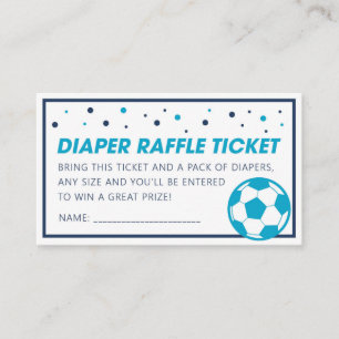 Lichtblauw Voetbal Baby Shower Luier Tombola Ticke Visitekaartje