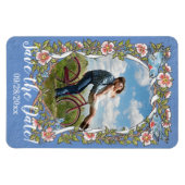 Lichtblauw Vogel Bloemen Foto Bruiloft Opslaan Dat Magneet (Horizontaal)