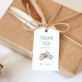 Lichtblauw vuilnis motorfiets verjaardag cadeau la cadeaulabel