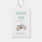 Lichtblauw vuilnis motorfiets verjaardagscadeau ta cadeaulabel (Voorkant)