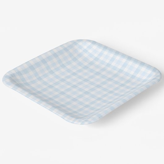 Lichtblauw Waterverf Gingham papier Bord (Gebogen)