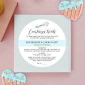 Lichtblauw Waterverf Logo Thuisbakkerij Cottage We Ronde Sticker