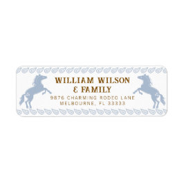 Lichtblauw Western Rodeo Horse Retour Adres Label