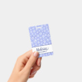 Lichtblauw & Wit Dierenpootafdruk Monogram Badge (Handheld)