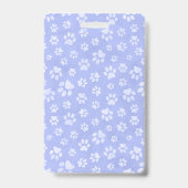 Lichtblauw & Wit Dierenpootafdruk Monogram Badge (Achterkant)