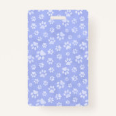 Lichtblauw & Wit Dierenpootafdruk Monogram Badge (Achterkant)