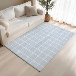 Lichtblauw Wit Geruit Scandinavisch Minimalistisch