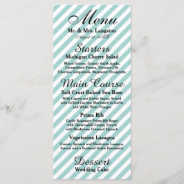 Lichtblauw Wit Gestreept - Ontvangstmenu Menu