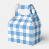 Lichtblauw & Wit Gingham Patroon Gable Favor Box Bedankdoosjes (Voorkant Zijde)