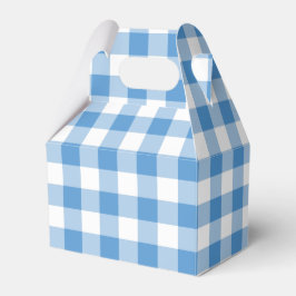 Lichtblauw & Wit Gingham Patroon Gable Favor Box Bedankdoosjes