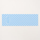 Lichtblauw wit polka dot yoga mat (Achterkant (horizontaal))