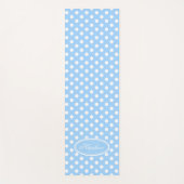 Lichtblauw wit polka dot yoga mat (Voorkant)