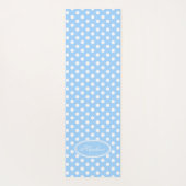 Lichtblauw wit polka dot yoga mat (Achterkant)