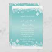 Lichtblauw Wit Sneeuwvlok bruiloft uitnodiging (Voorkant / Achterkant)