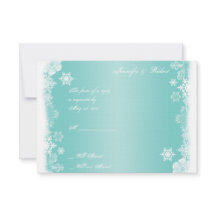 Lichtblauw Wit Sneeuwvlok Huwelijksreactie Kaart