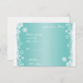 Lichtblauw Wit Sneeuwvlok Huwelijksreactie Kaart (Voorkant / Achterkant)