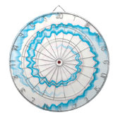 Lichtblauw wit stropdas kleurstoffen wervelen koel dartbord (Voorkant)