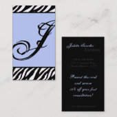 Lichtblauw Wit Zebra Print Pattern Visitekaartje (Voorkant / Achterkant)